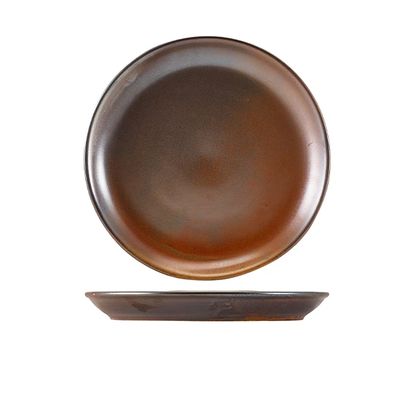 Terra Porcelain Rustic Copper Coupe-Teller 24 cm CP-PRC24 by Genware color Svart