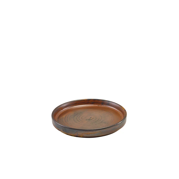 Terra Porcelain Rustic Copper flache Präsentationsplatte 14 cm LP-PRC14 by Genware color Svart