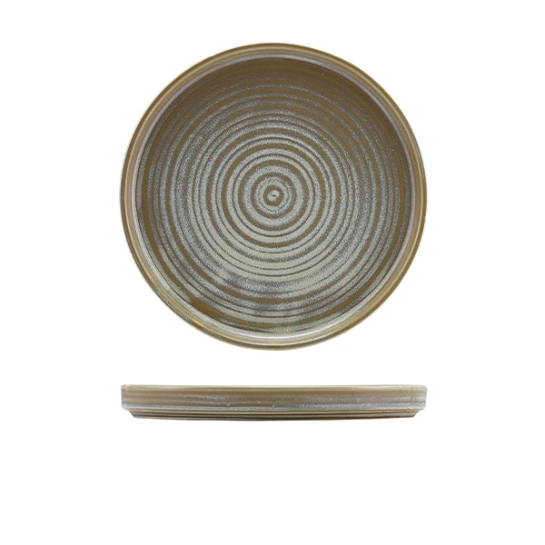 Terra Porcelain Matt Grau flacher Präsentationsteller 21 cm LP-PMG21 by Genware color Svart