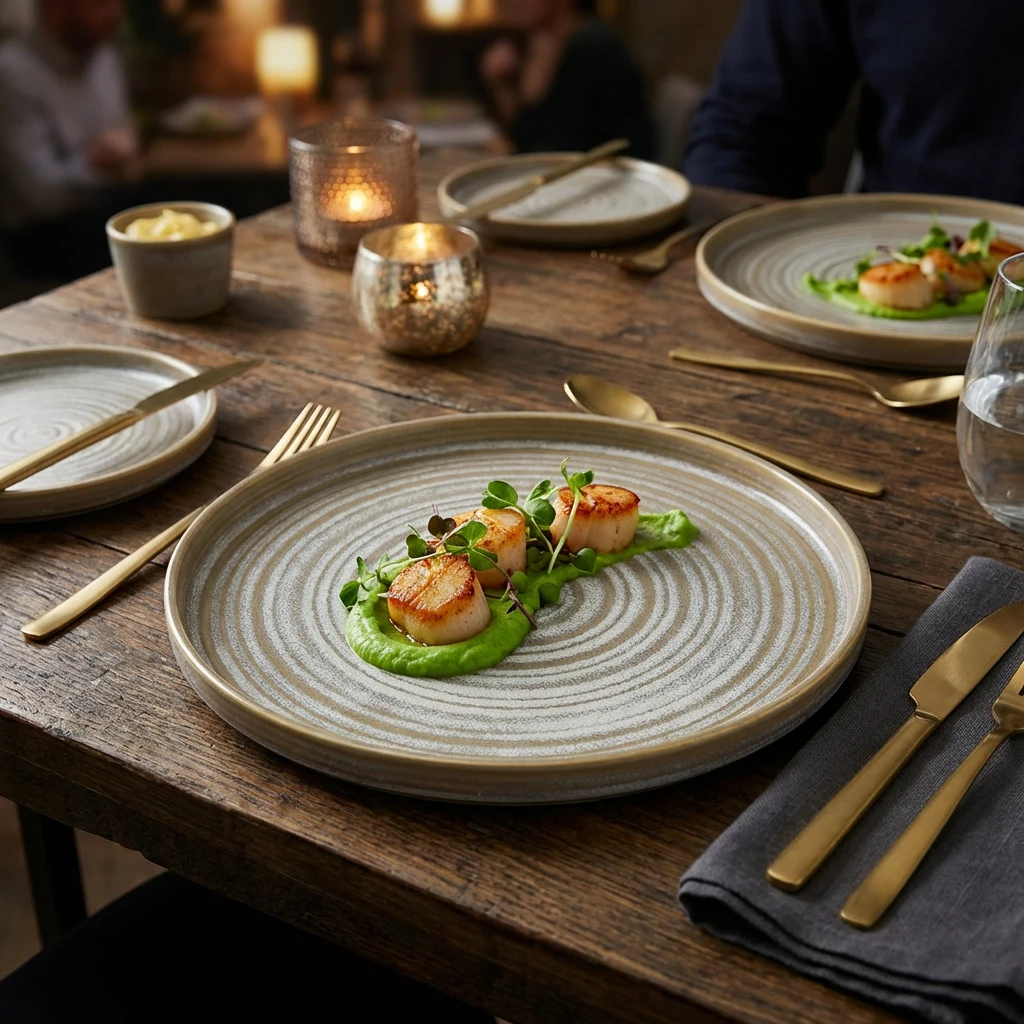 Terra Porcelain Matt Grau flacher Präsentationsteller 21 cm LP-PMG21 by Genware color Svart