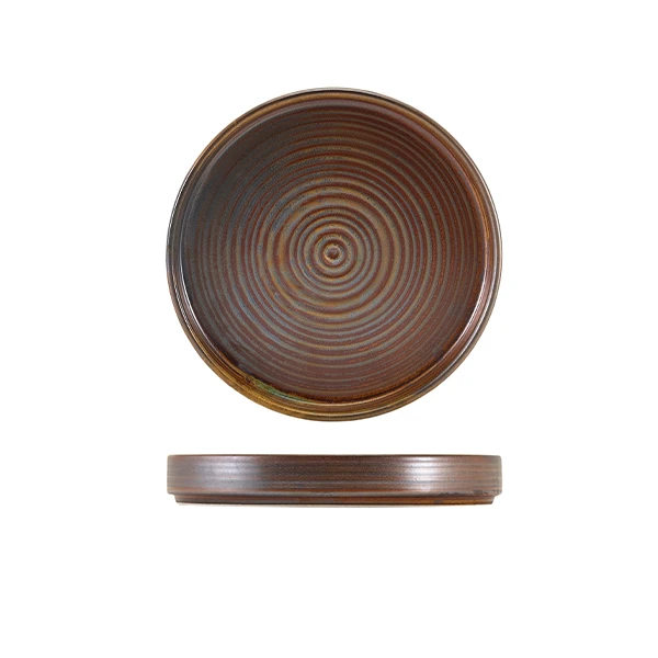 Terra Porcelain Rustic Copper Servierteller 18 cm PR-PRC18 by Genware color Svart