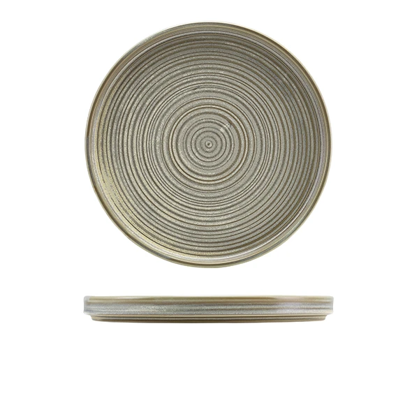Terra Porcelain Mattgrau flacher Präsentationsteller 25 cm LP-PMG25 by Genware color Svart