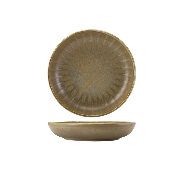Terra Porcelain Matt Grau gewellte Coupe-Schale 20,3 cm CB-SMG20 by Genware color Svart