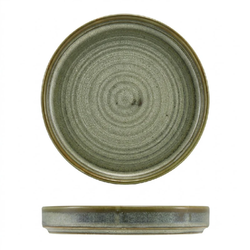 Terra Porcelain Matt Grau flacher Präsentationsteller 14 cm LP-PMG14 by Genware color Svart