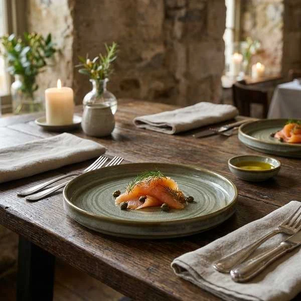 Terra Porcelain Matt Grau flacher Präsentationsteller 14 cm LP-PMG14 by Genware color Svart