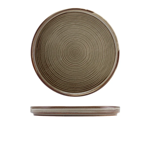 Terra Porcelain Grey Flache Präsentationsplatte 25 cm LP-PG25 by Genware color Svart