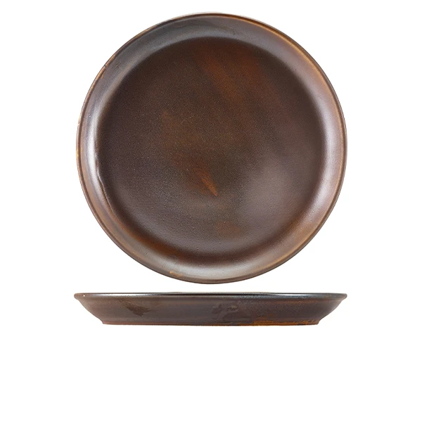 Terra Porcelain Rustic Copper Coupé-Teller 30,5 cm CP-PRC30 by Genware color Svart