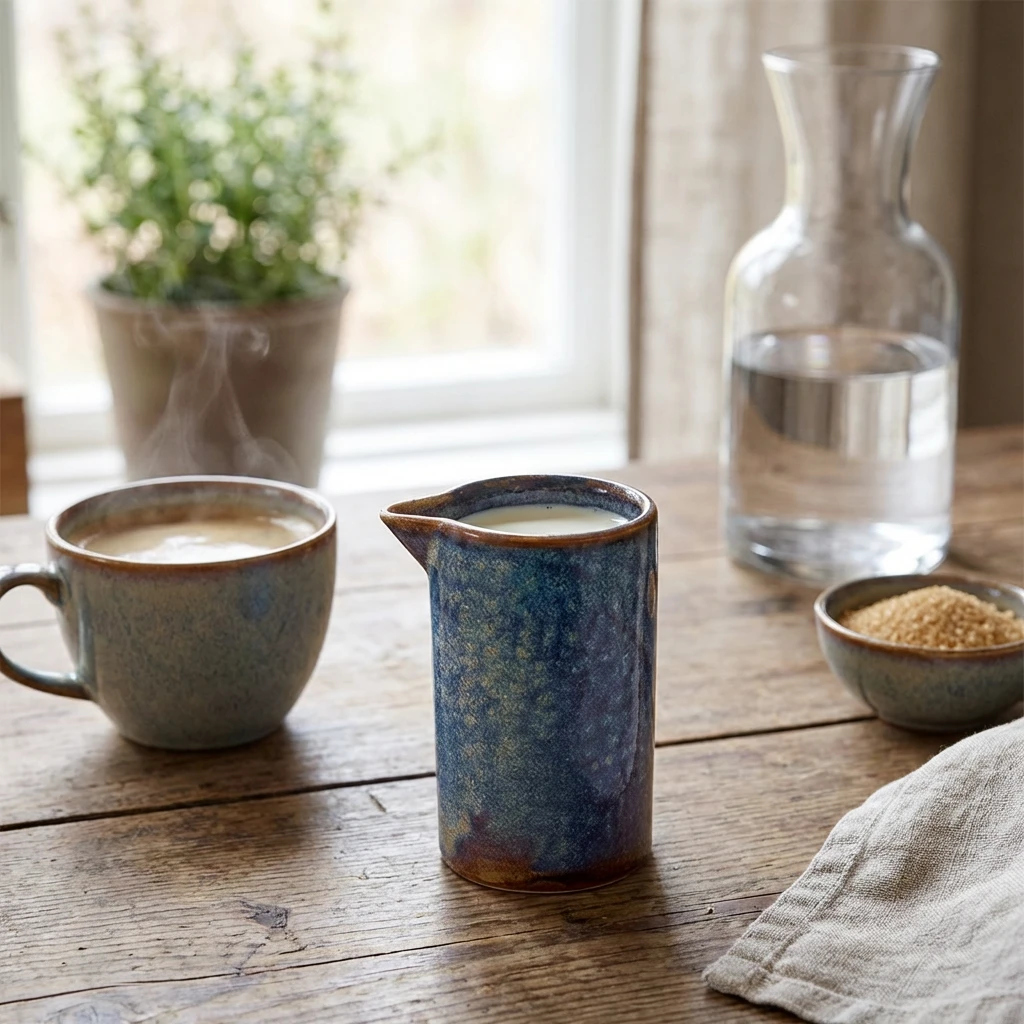 Terra Porcelain Aqua Blau Kännchen mit geraden Seiten 10 cl / 3,5 oz SJ-PBL10 by Genware color Svart