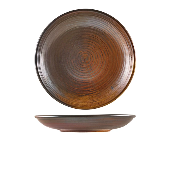 Terra Porcelain Rustic Copper Tiefer Coupe-Teller 25cm DC-PRC25 by Genware color Svart