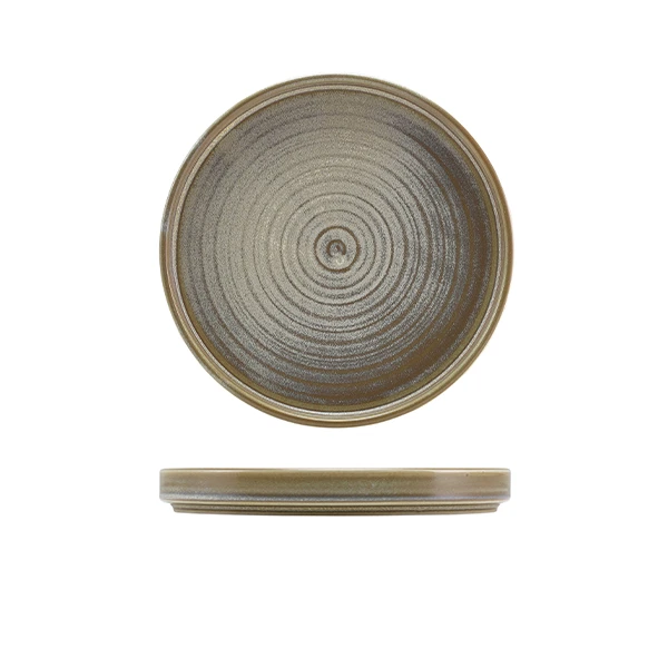 Terra Porcelain Mattgrau flacher Präsentationsteller 18 cm LP-PMG18 by Genware color Svart