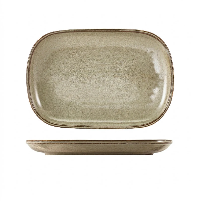 Terra Porcelain Grey Rechteckiger Teller 24 x 16,5 cm RP-PG24 by Genware color Svart