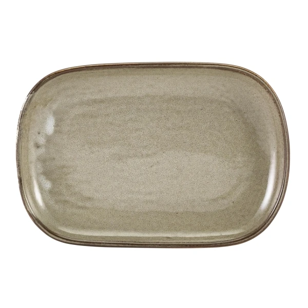 Terra Porcelain Grey Rechteckiger Teller 24 x 16,5 cm RP-PG24 by Genware color Svart