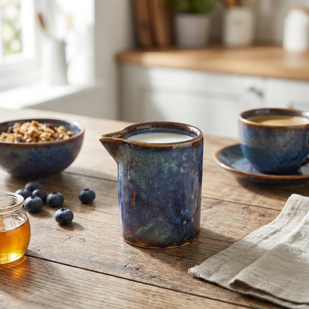 Terra Porcelain Aqua Blau Kännchen mit geraden Seiten 5 cl / 1,75 oz SJ-PBL5 by Genware color Svart