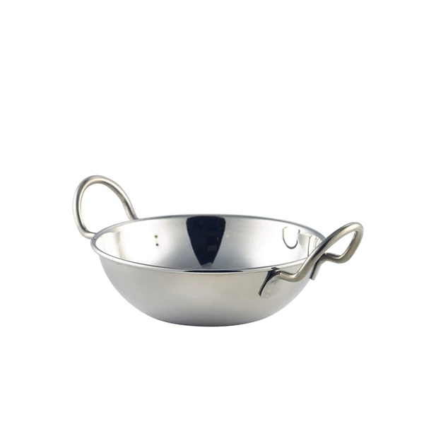 Balti-Schale Edelstahl 15 cm (6") mit Griffen BD15 by Genware color Svart