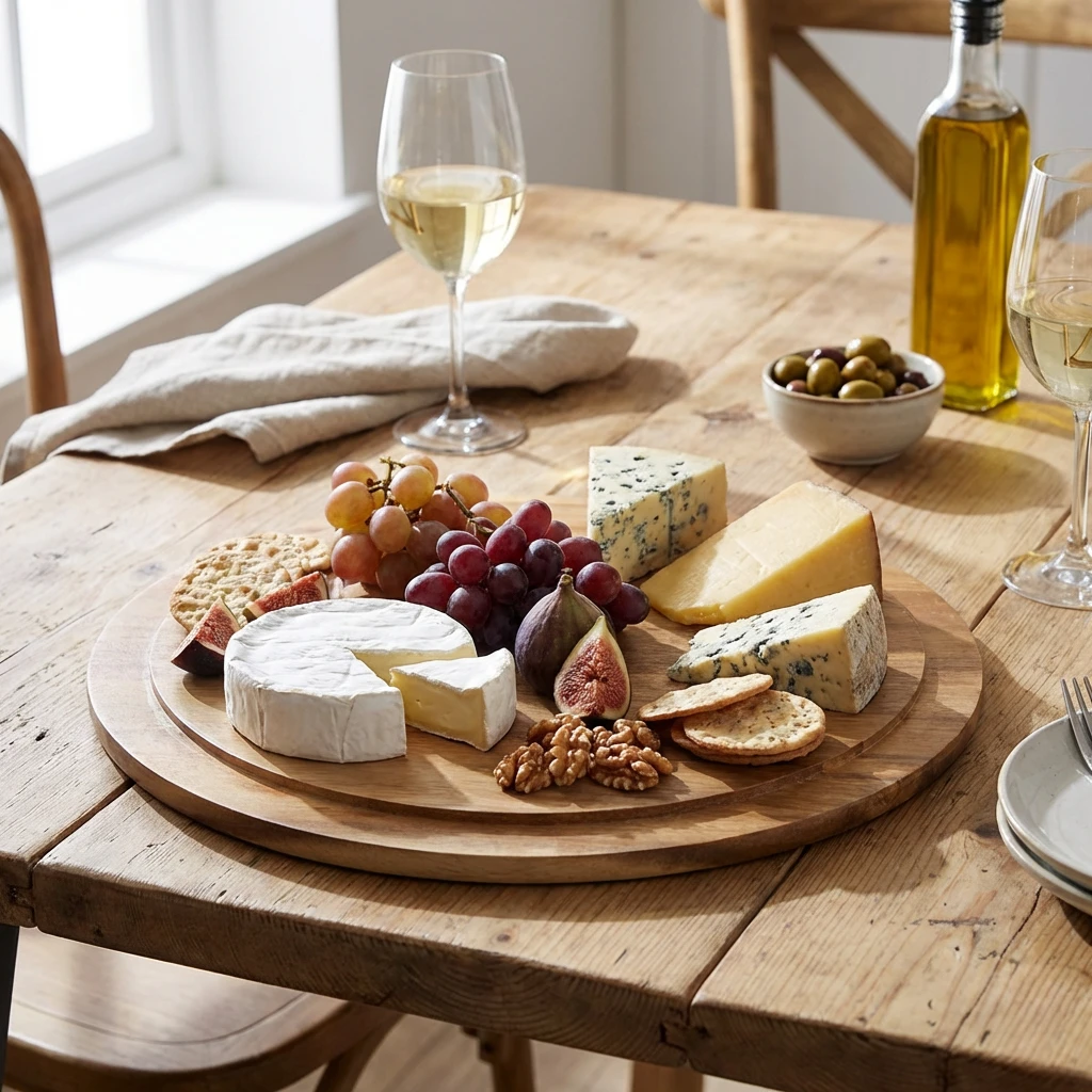 Genware Rundes Servier- und Kuchenbrett aus Akazienholz 33 cm WSB33 by Genware color Svart