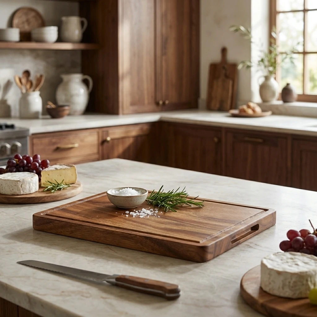 Genware Akazienholz-Servierbrett 28 x 20 x 2 cm WSB2820 by Genware color Svart