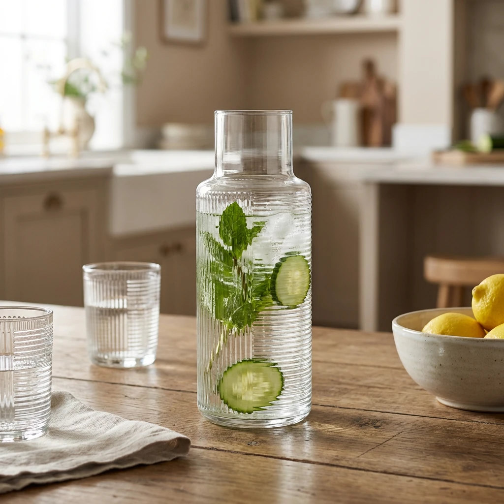 Istanbul Glaskaraffe 1,2 L / 42,6 oz IST312KH by Genware color Svart