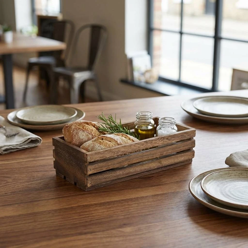 Genware Dark Rustic Holzkiste 25 x 12 x 7,5 cm TR216 by Genware color Svart