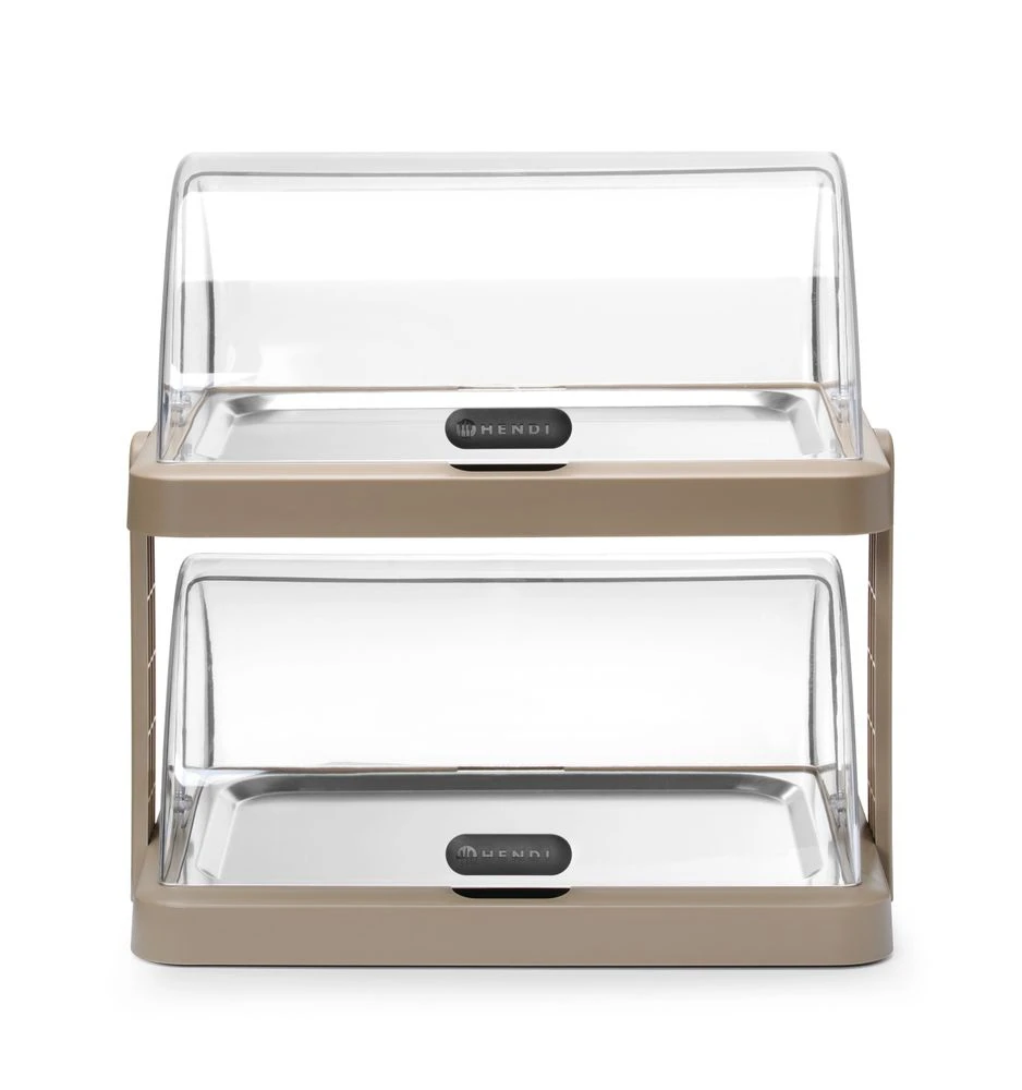 Hendi UNIQ Roll-Top Kühlvitrine Duo Beige 871959 by Hendi color Svart