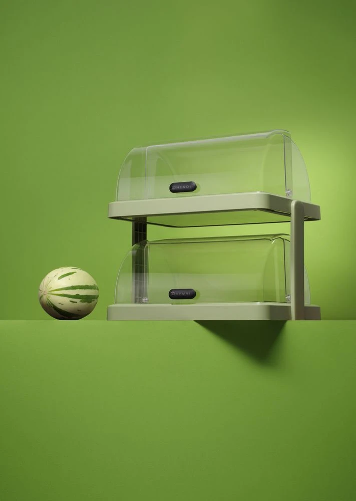 Hendi UNIQ Duo Kühlvitrine mit Roll-Top-Haube Grün 871973 by Hendi color Svart