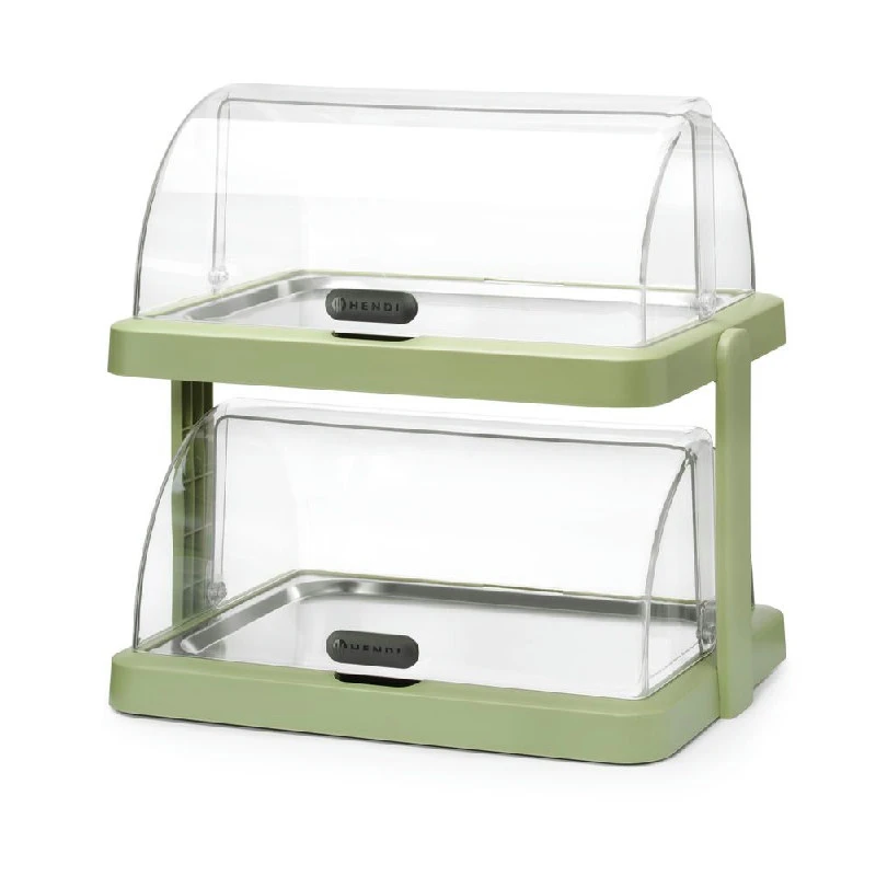 Hendi UNIQ Duo Kühlvitrine mit Roll-Top-Haube Grün 871973 by Hendi color Svart
