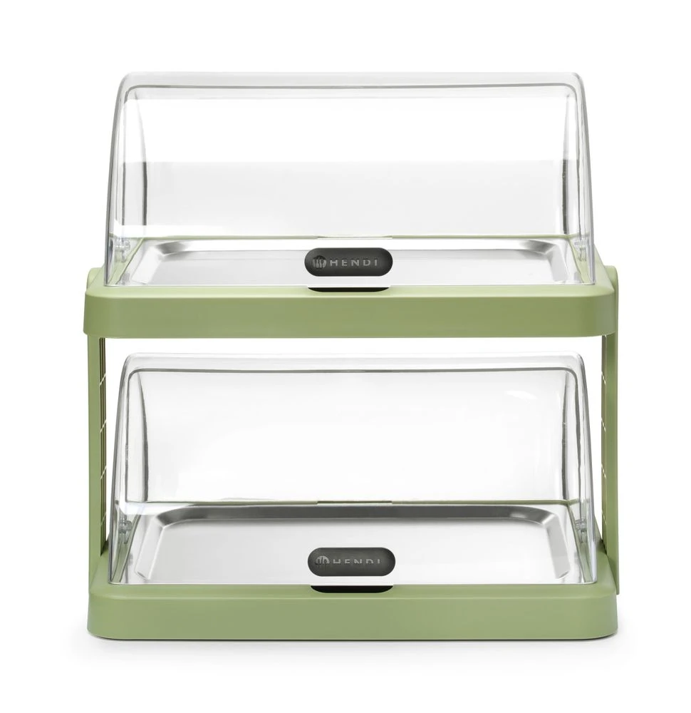 Hendi UNIQ Duo Kühlvitrine mit Roll-Top-Haube Grün 871973 by Hendi color Svart
