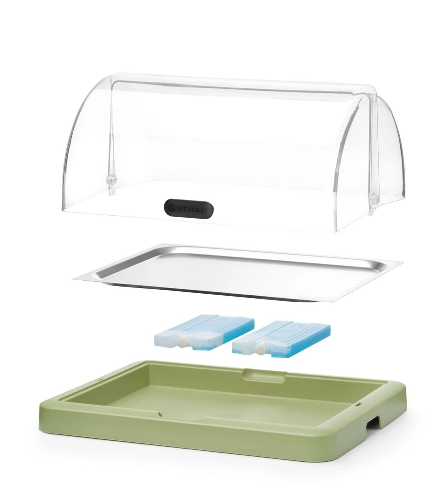 HENDI Roll-Top Kühldisplay Duo UNIQ Grün 871966 by Hendi color Svart