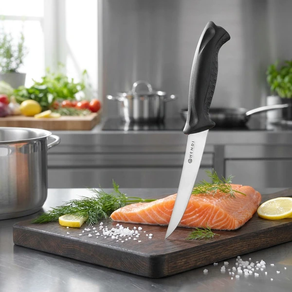 Hendi Filetiermesser aus Edelstahl mit schwarzem Griff 844434 by Hendi color Svart