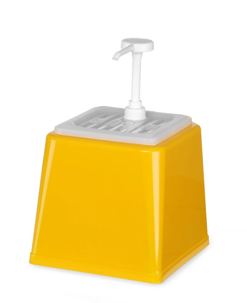 Hendi Saucenspender mit Pumpe Gelb Kunststoff 2L 203538 by Hendi color Svart