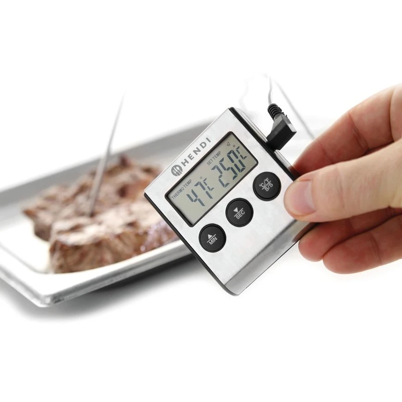Hendi Bratenthermometer mit Timer Edelstahl 271346 by Hendi color Svart