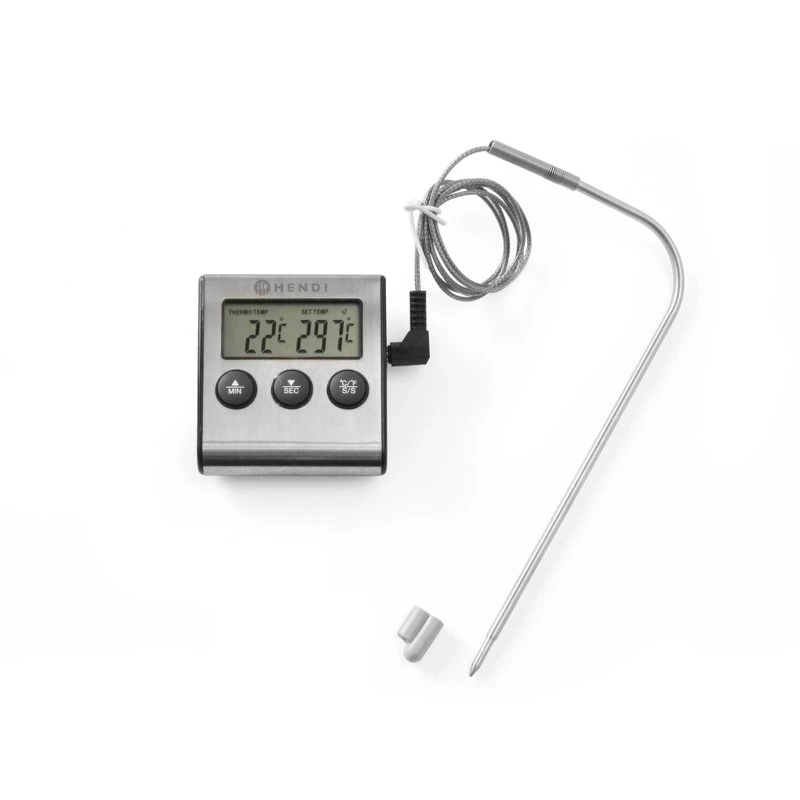 Hendi Bratenthermometer mit Timer Edelstahl 271346 by Hendi color Svart