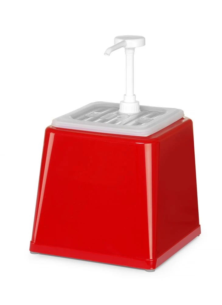 Hendi Saucenspender mit Pumpe Rot Kunststoff 203521 by Hendi color Svart