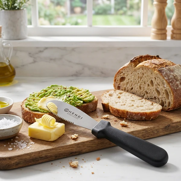 Hendi Streichmesser mit Wellenschliff, schwarzer Griff 855768 by Hendi color Svart