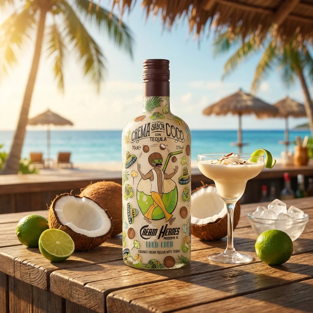 Cream Heroes Loco Coco Kokos Tequila Likör 70cl L-66-618-00  color Svart