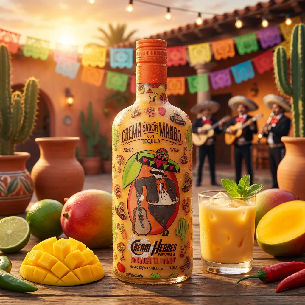 Cream Heroes Mariachi El Mango Tequila Likör 70cl L-65-873-00  color Svart