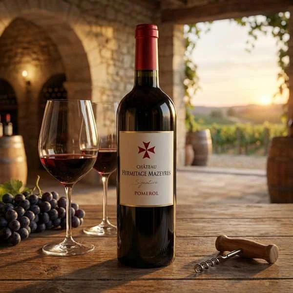 Pomerol Chateau Hermitage Mazeyres 2023 591756  color Svart