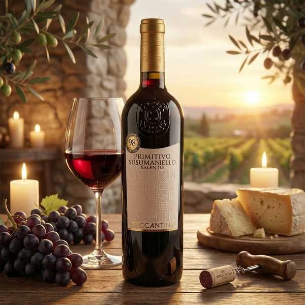 Boccantino Primitivo Susumaniello Salento IGT 2025 591731  color Svart