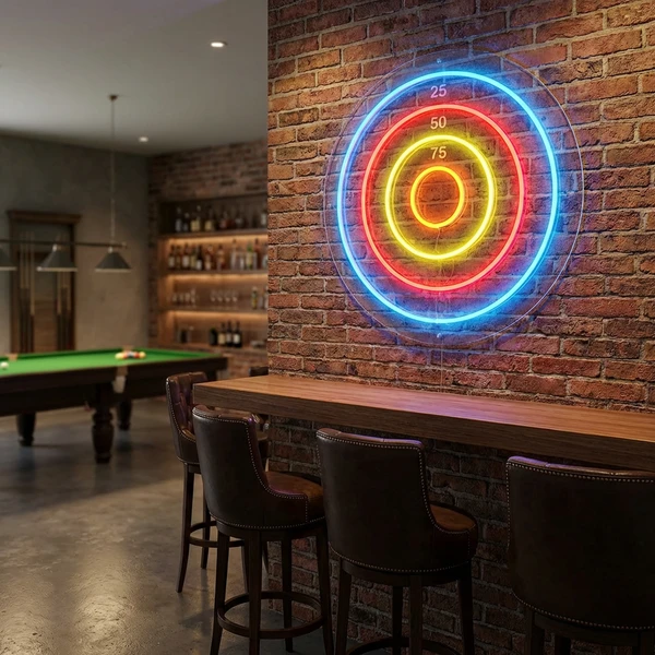 Dartscheibe Neon 45x45cm NE1200080  color Svart