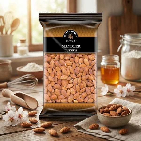 Luxus-Mandeln (Nonpareil) 1 kg 141C by DK-NUTS color Svart
