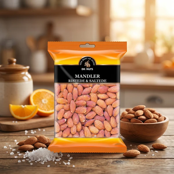 MANDELN LUXUS (GERÖSTET & GESALZEN) 0,3 KG 142D by DK-NUTS color Svart