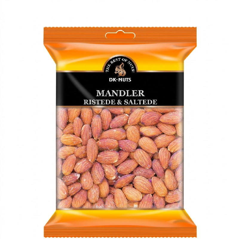 MANDELN LUXUS (GERÖSTET & GESALZEN) 0,3 KG 142D by DK-NUTS color Svart
