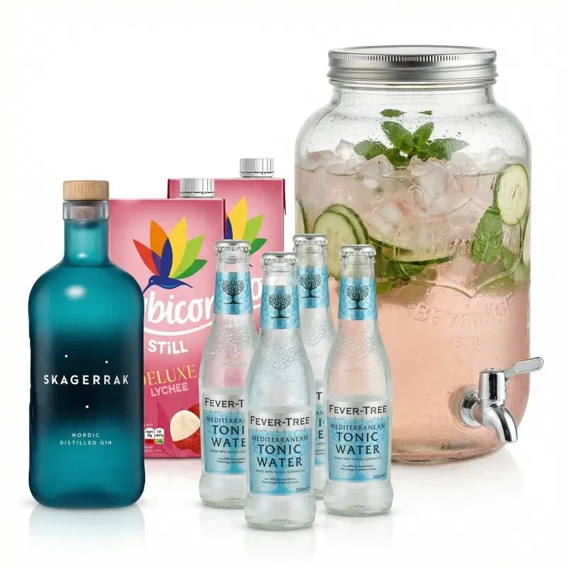 Lychee Gin & Tonic Spender – Cocktail-Set Bundle168  color Svart