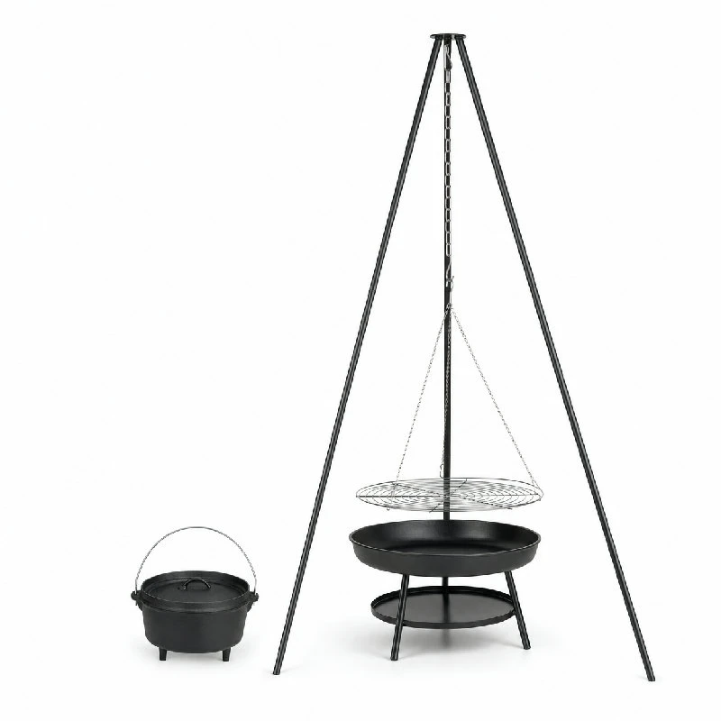 Dreibein-Schwenkgrill mit Gusseisentopf grillgrydecombo  color Svart