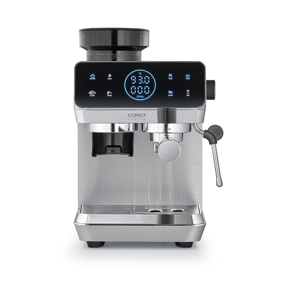 Caso Espresso Gourmet Espressomaschine mit Mahlwerk Silber CS1826 by CASO color Svart