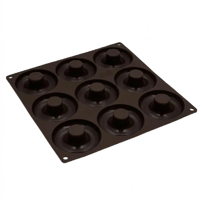 Lurch FlexiForm Donut-Backform Silikon 9 Mulden Braun 26x26 cm LU85094 by LURch color Svart