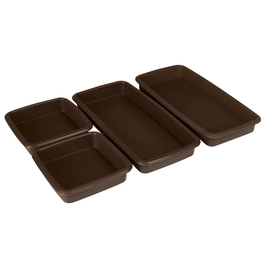 Lurch FlexiBlech Silikon-Backformen 4er-Set Braun LU85043 by LURch color Svart