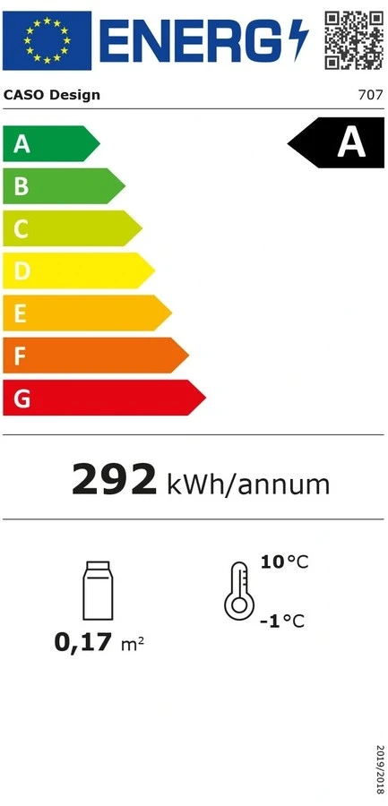 Caso 707 BBQ Deluxe S-R Smart Outdoor-Kühlschrank 63 L CS707 by CASO color Svart