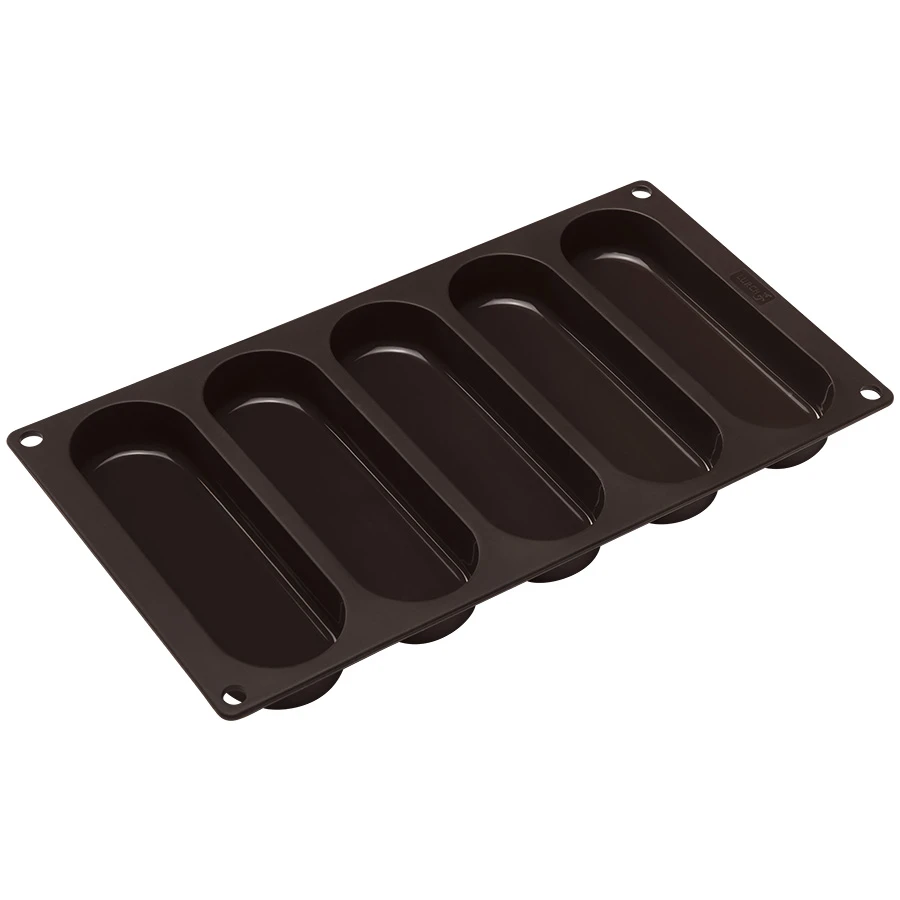 Lurch Hotdog-Brötchen Backform aus Silikon 30x16 cm 5 Stück LU85093 by LURch color Svart
