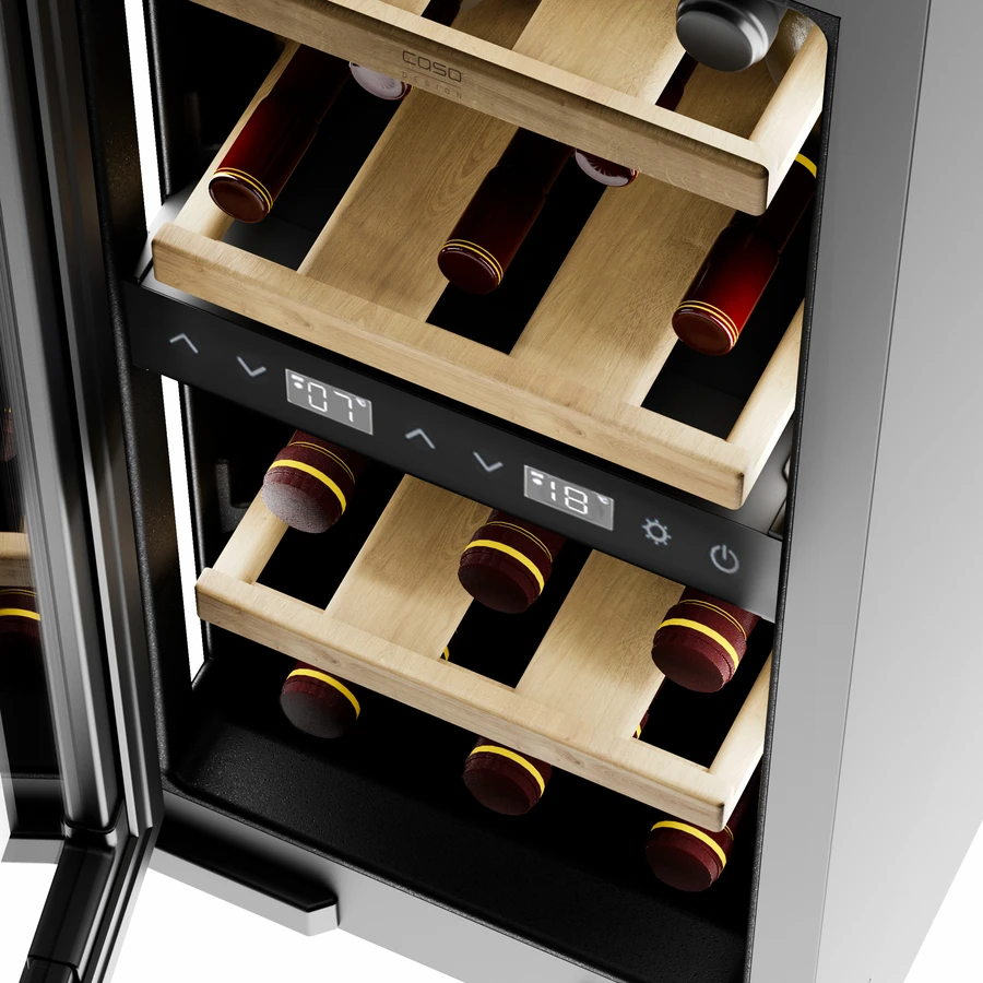 Caso WineDeluxe WDU 18 Unterbau-Weinkühlschrank Schwarz CS7719 by CASO color Svart