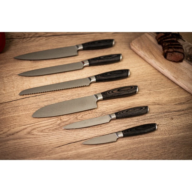 Damascus By Hâws Damastmesser-Set 6-teilig 30-DBH6G10  color Svart